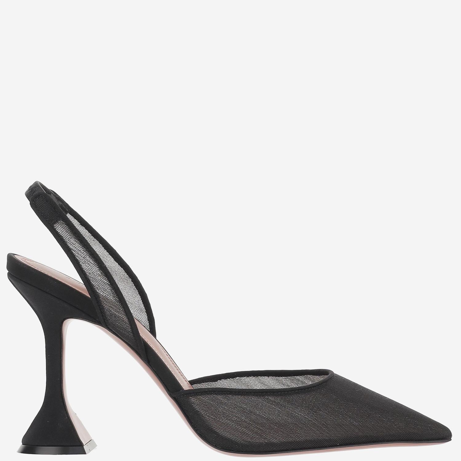 SLINGBACK HOLLI IN MESH HOLLIMESHSLING 95BLACKMESH AMINA MUADDI 