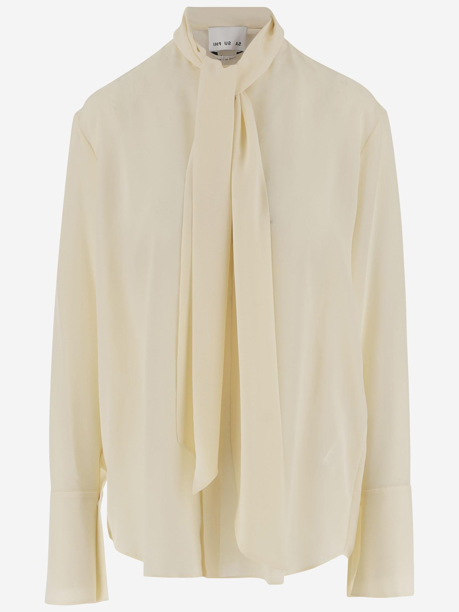 CAMICIA IN SETA CON FIOCCO W25110 0101 SASUPHI 