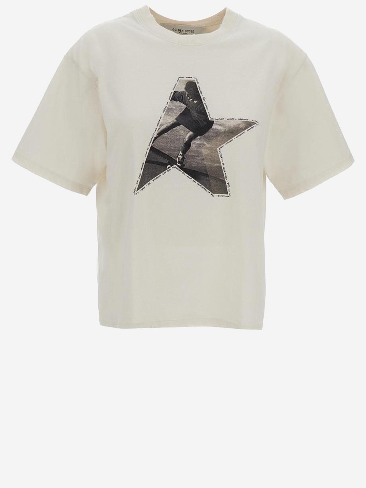 T-SHIRT IN COTONE CON LOGO GWP01874 P00237211560 GOLDEN GOOSE 