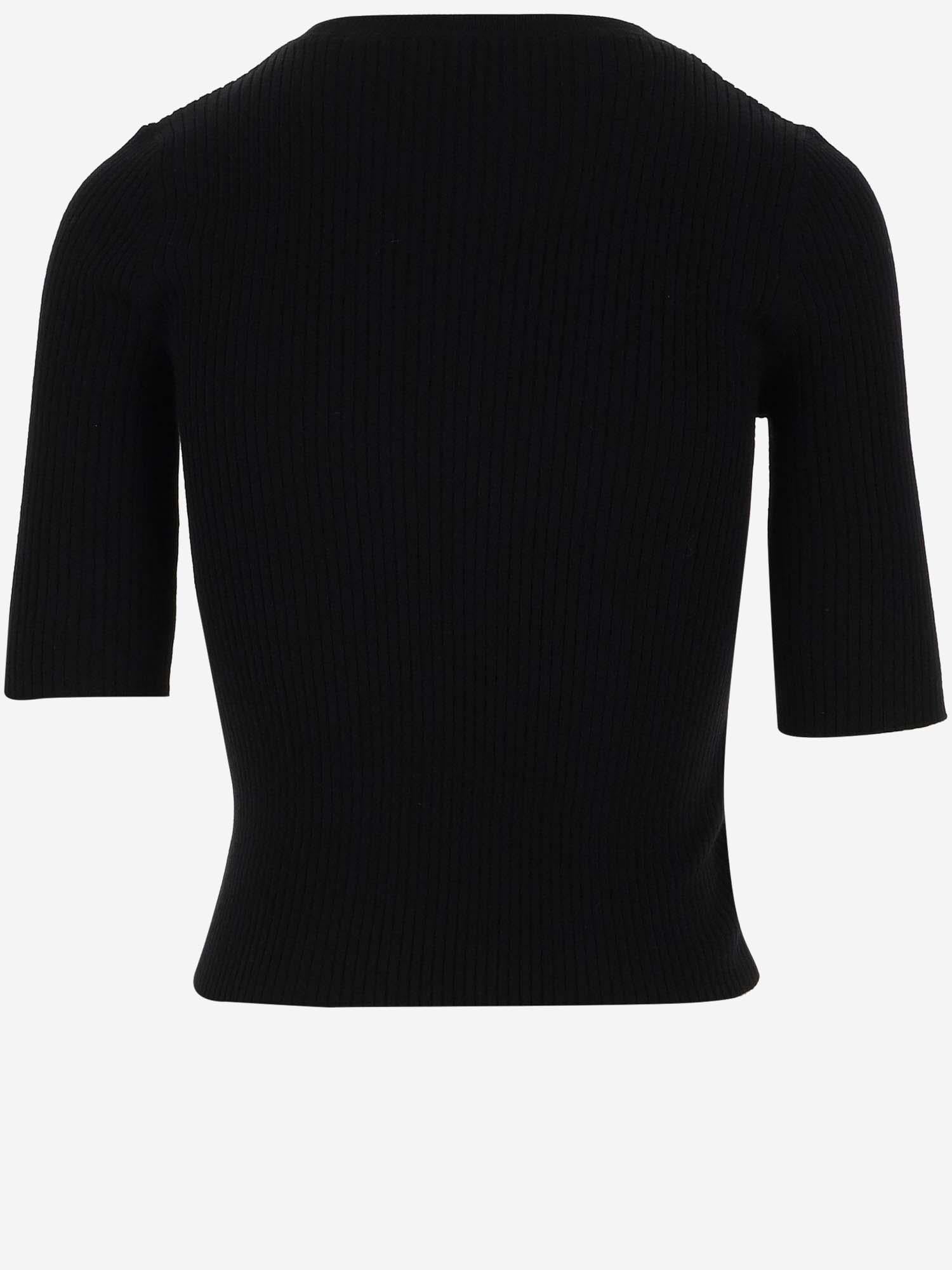 PULLOVER IN MISTO LANA A MANICHE CORTE CON LOGO 102017 A18MZ99 PINKO 