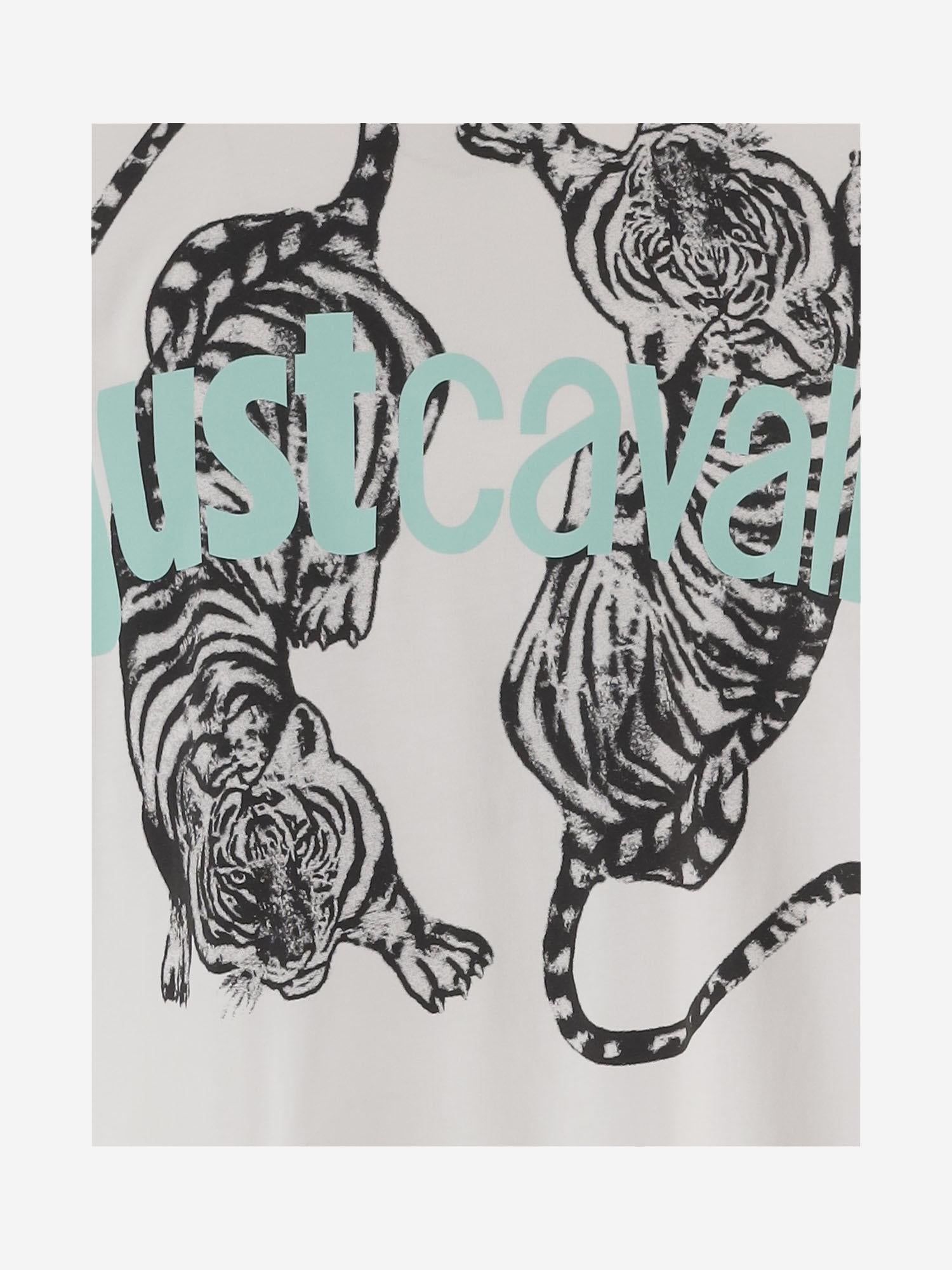 T-SHIRT IN COTONE CON STAMPA 80OAHE16 CJ110003 JUST CAVALLI 