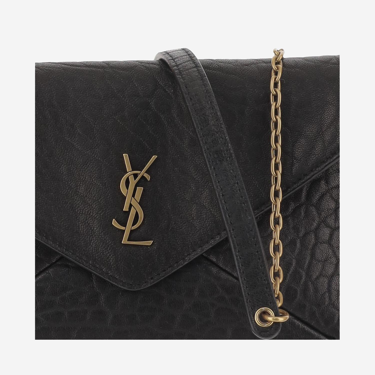 BORSA A TRACOLLA IN PELLE MARTELLATA 855569 AACYT1000 SAINT LAURENT 