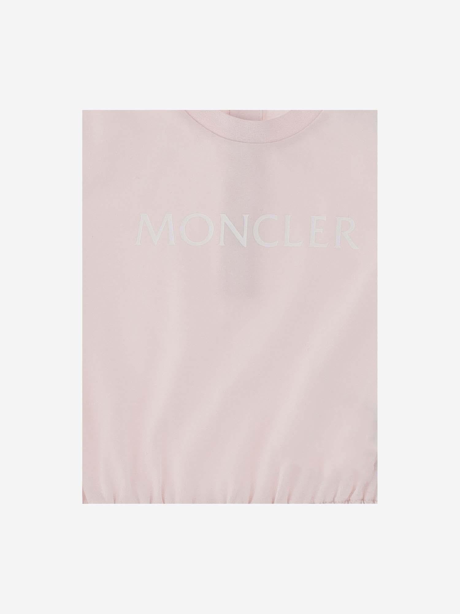 TUTA IN COTONE STRETCH CON LOGO 8L000058790N 504 MONCLER ENFANTS 