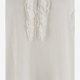 CAMICIA IN SETA STRETCH CON VOLANT DIANA T2511 HER SHIRT 