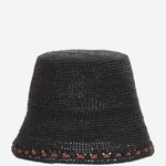 CAPPELLO BUCKET IN RAFIA SOPRA BLACK IBELIV 