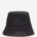 CAPPELLO BUCKET IN RAFIA SOPRA BLACK IBELIV 