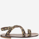 SANDALI IN PELLE CON MOTIVO ANIMALIER 1239 SCAMOSCIATOBENGALA PèPè KIDS 