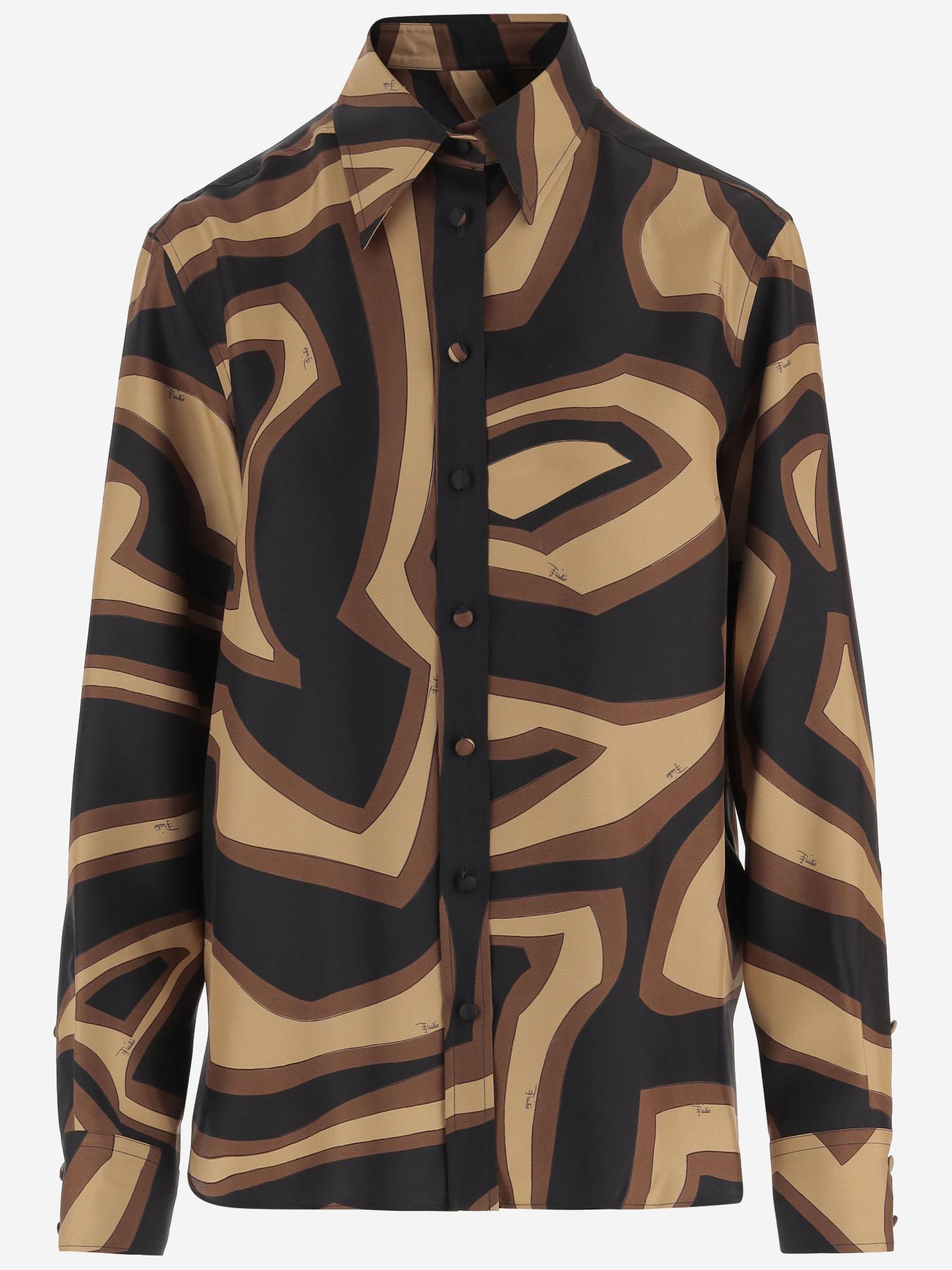 CAMICIA IN SETA CON STAMPA LABIRINTO 5URJ09 5U741049 EMILIO PUCCI 