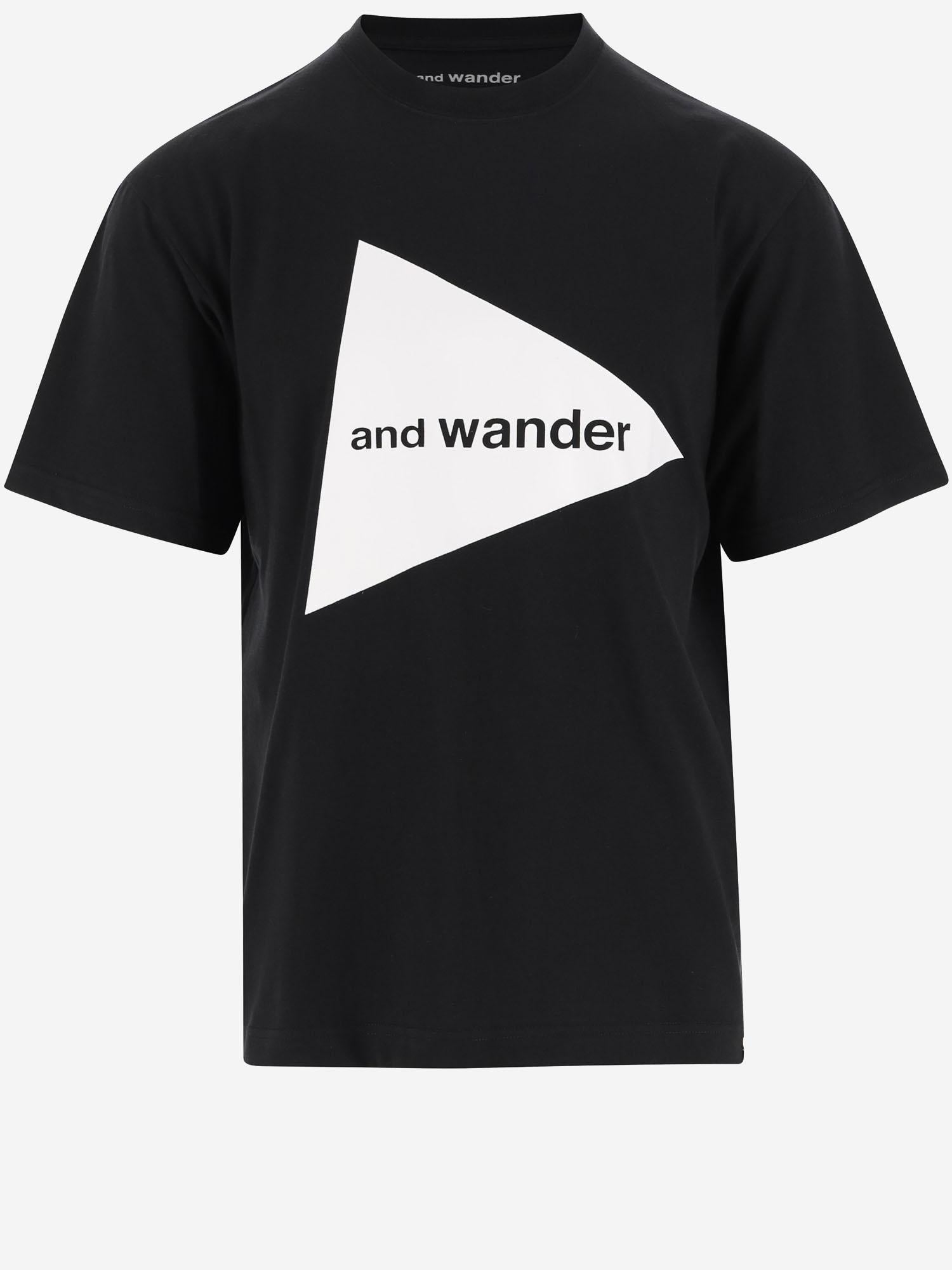 T-SHIRT IN MISTO COTONE CON LOGO 5746984076 010 AND WANDER 