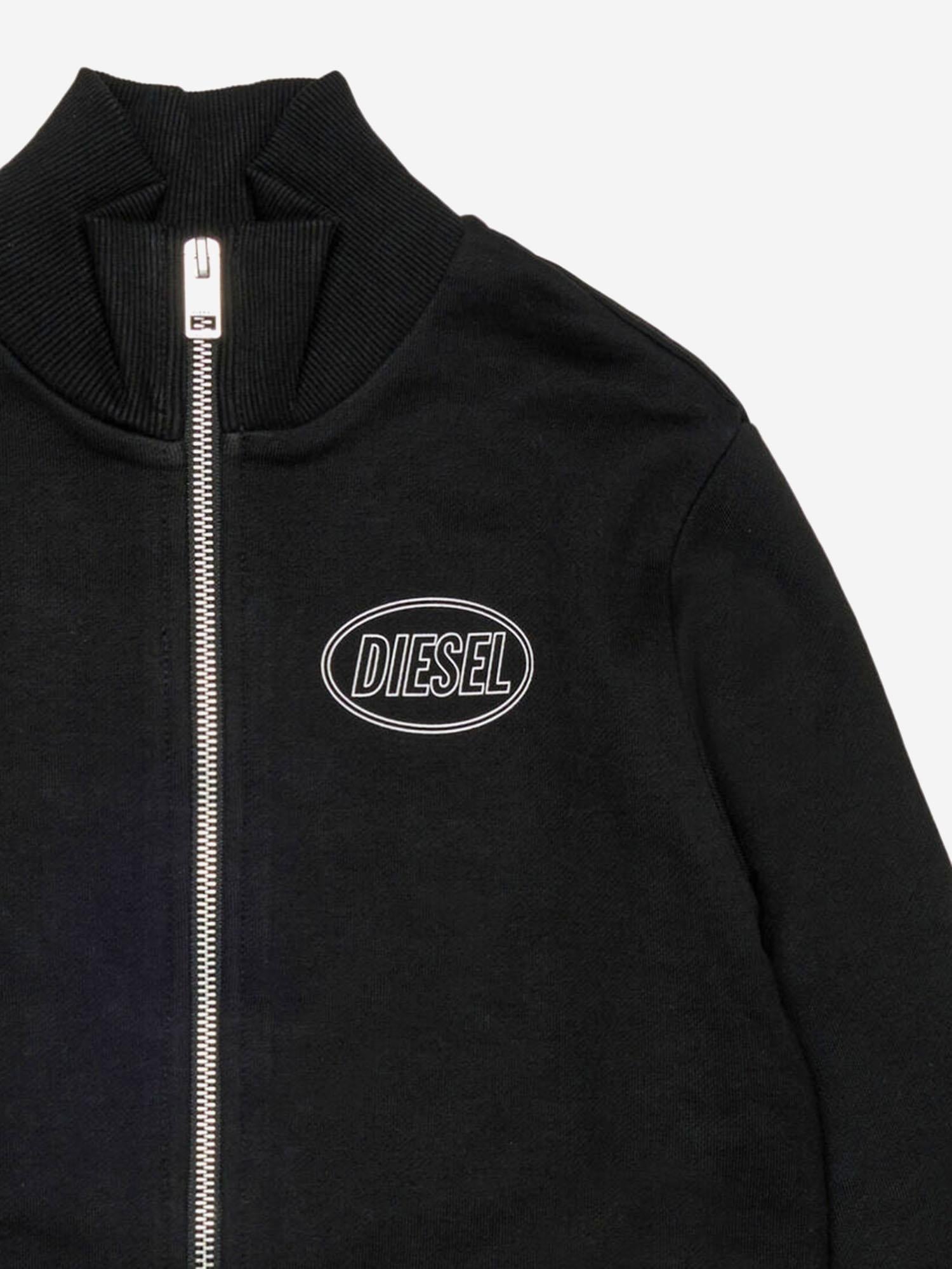 FELPA SCIRCLEZIP OVER IN COTONE CON LOGO J02613 0GEADK900 DIESEL KIDS 