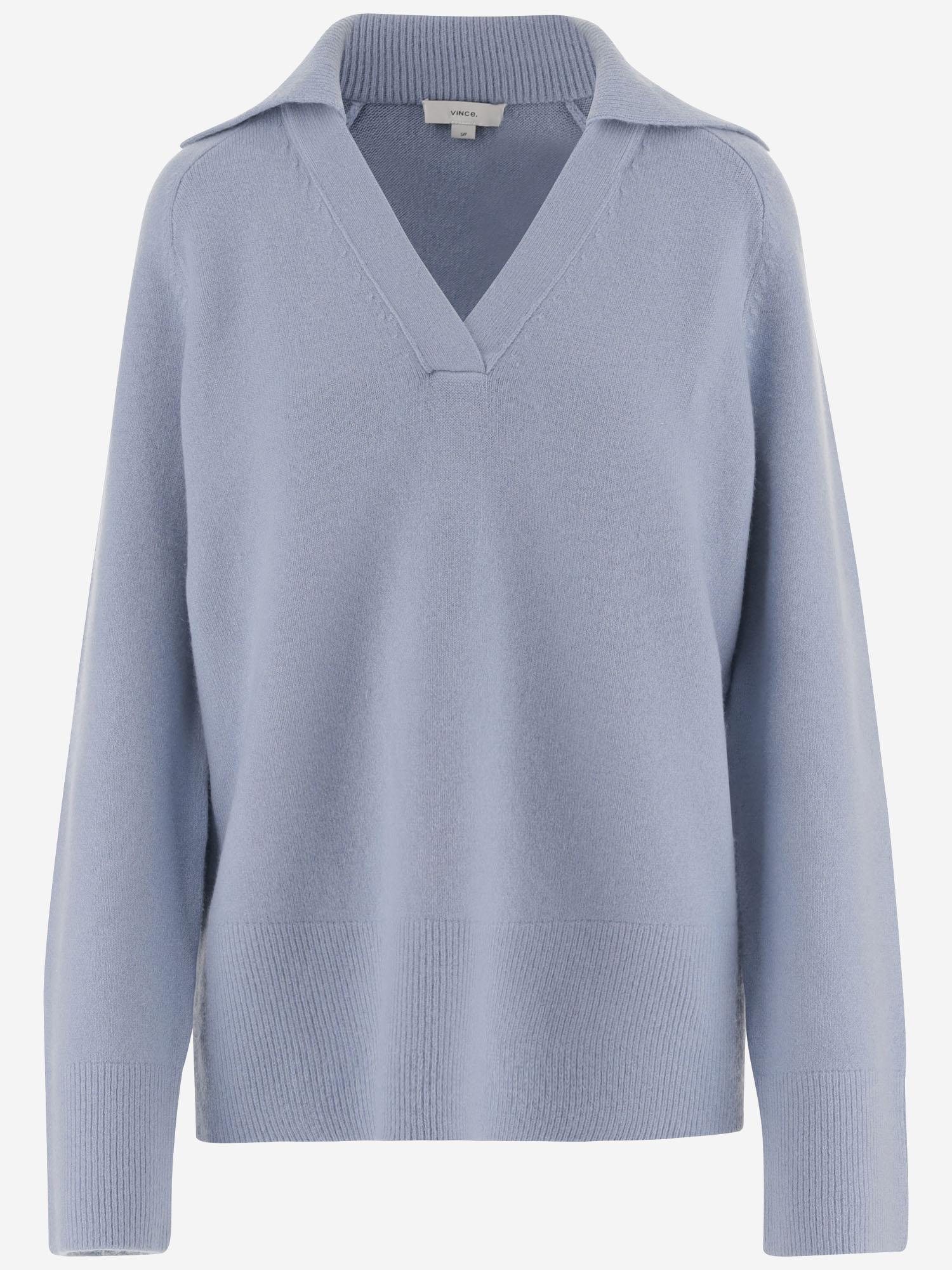 MAGLIONE POLO IN MISTO LANA E CASHMERE STRETCH V167379835 404PAC VINCE 