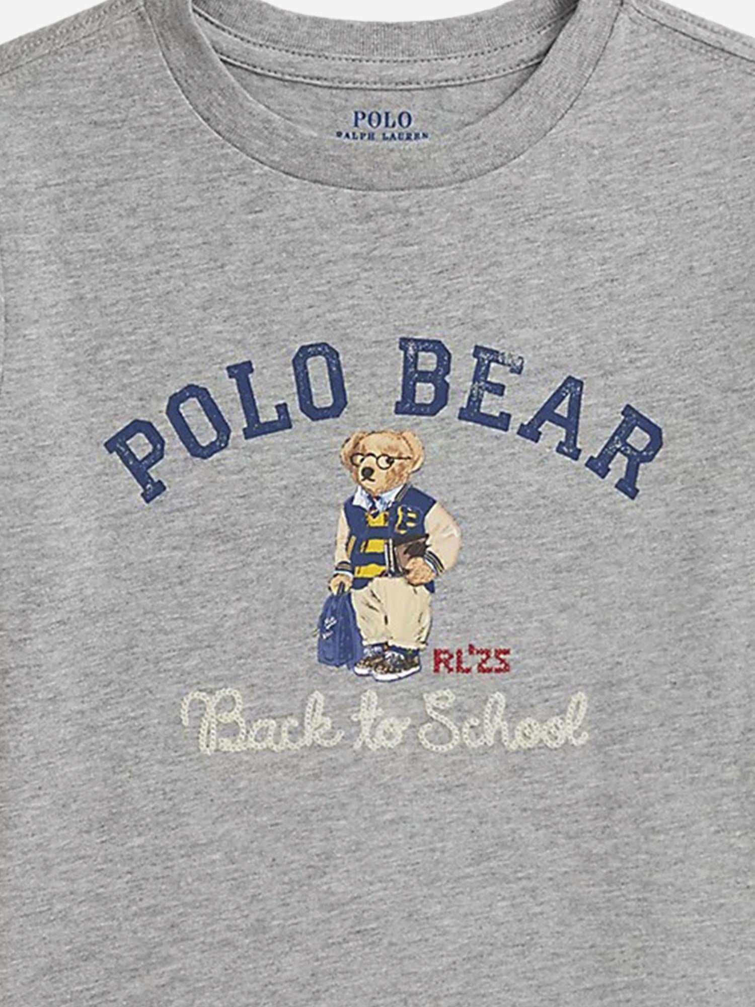 T-shirt in cotone con stampa Polo Bear 322981178 001 POLO RALPH LAUREN KIDS 