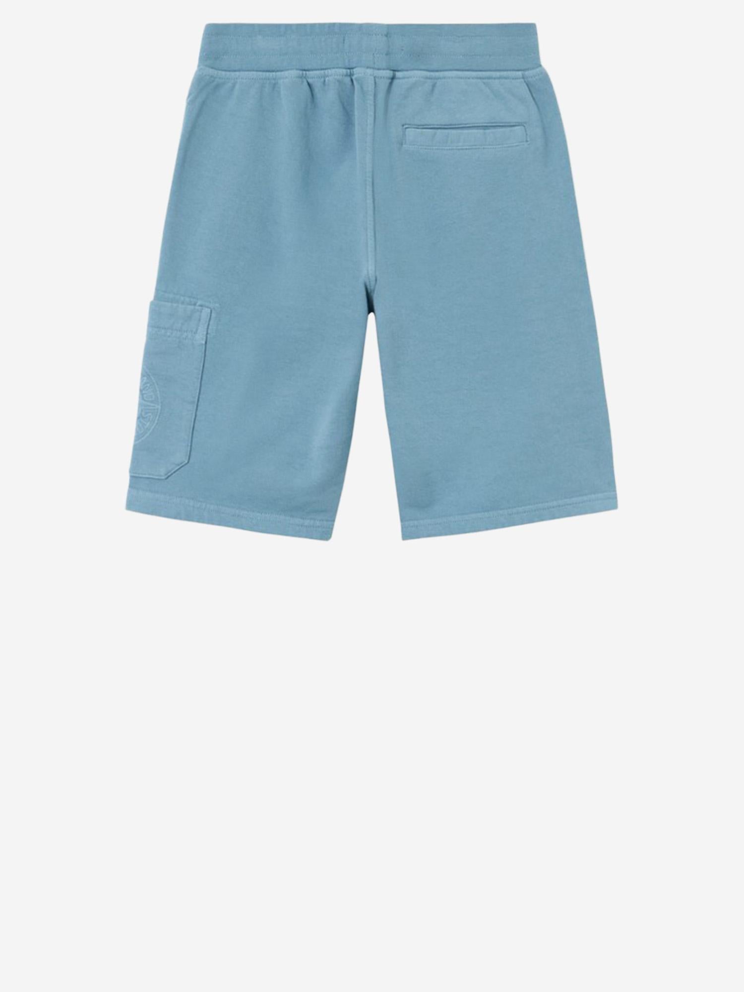 PANTALONI CORTI IN COTONE CON RICAMO LOGO 6200002 S0040V004A STONE ISLAND KIDS 