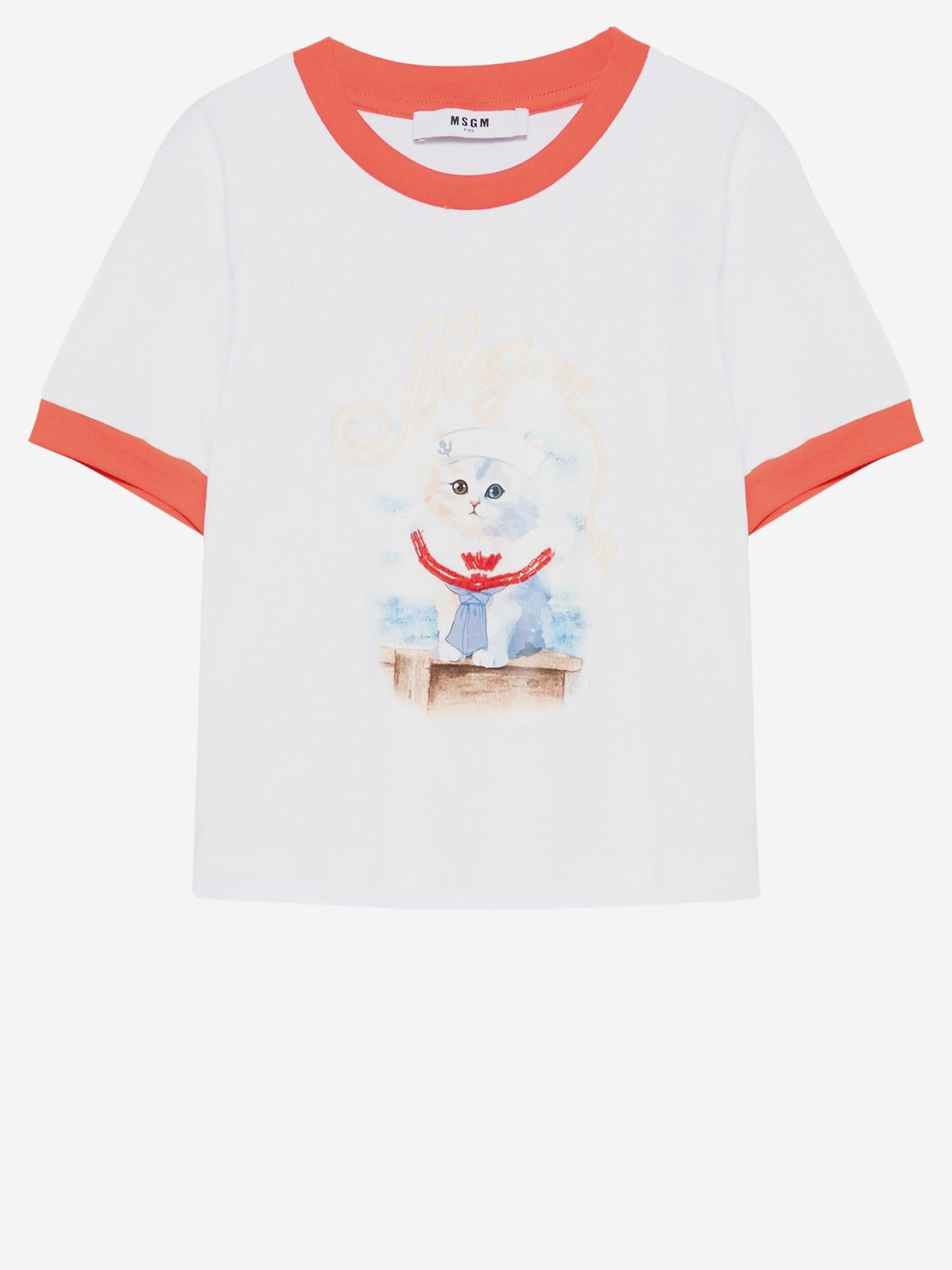 T-SHIRT IN COTONE CON LOGO S6MSJGTH016 184 MSGM KIDS 