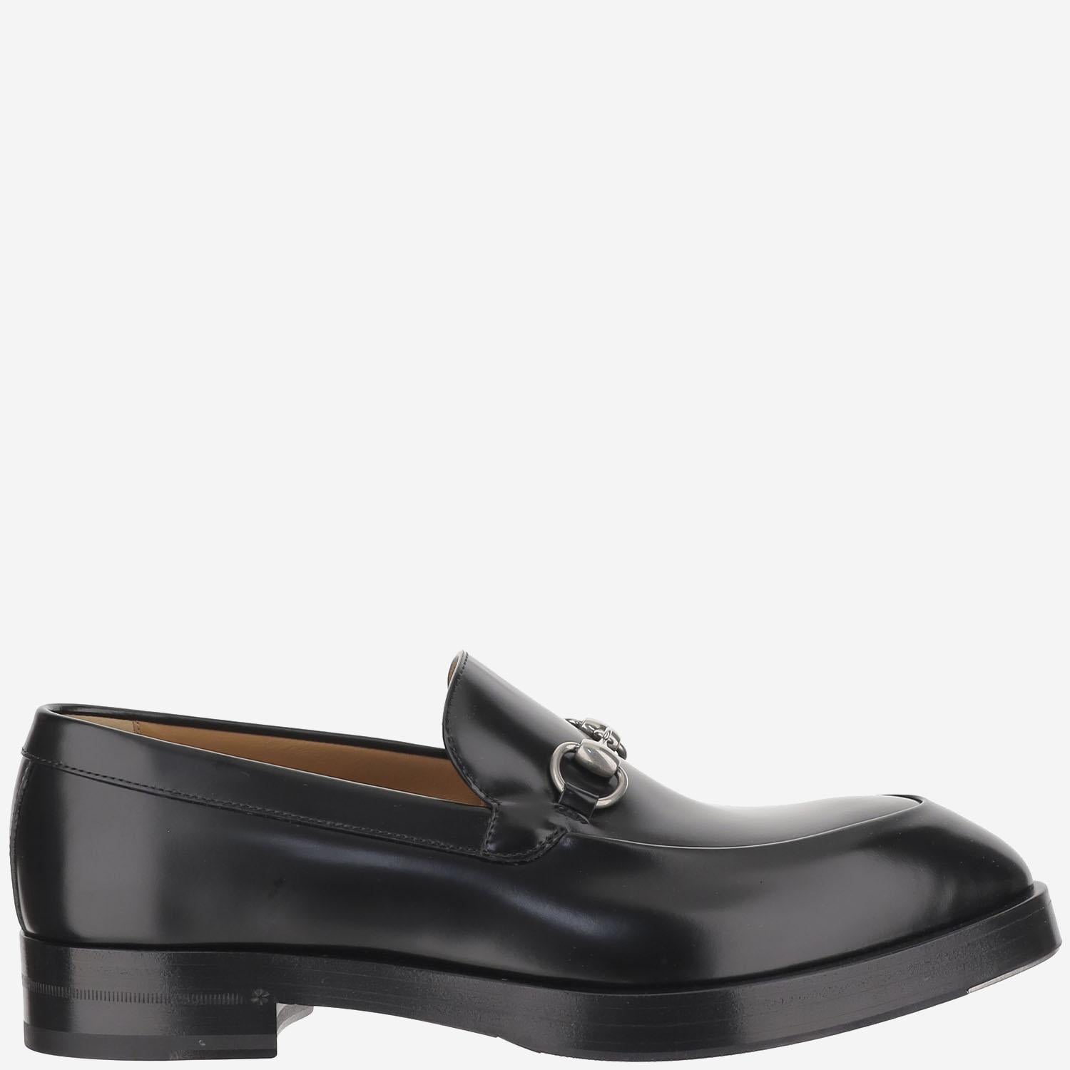 Mocassino in pelle con morsetto 812133 AAEAK1000 GUCCI 
