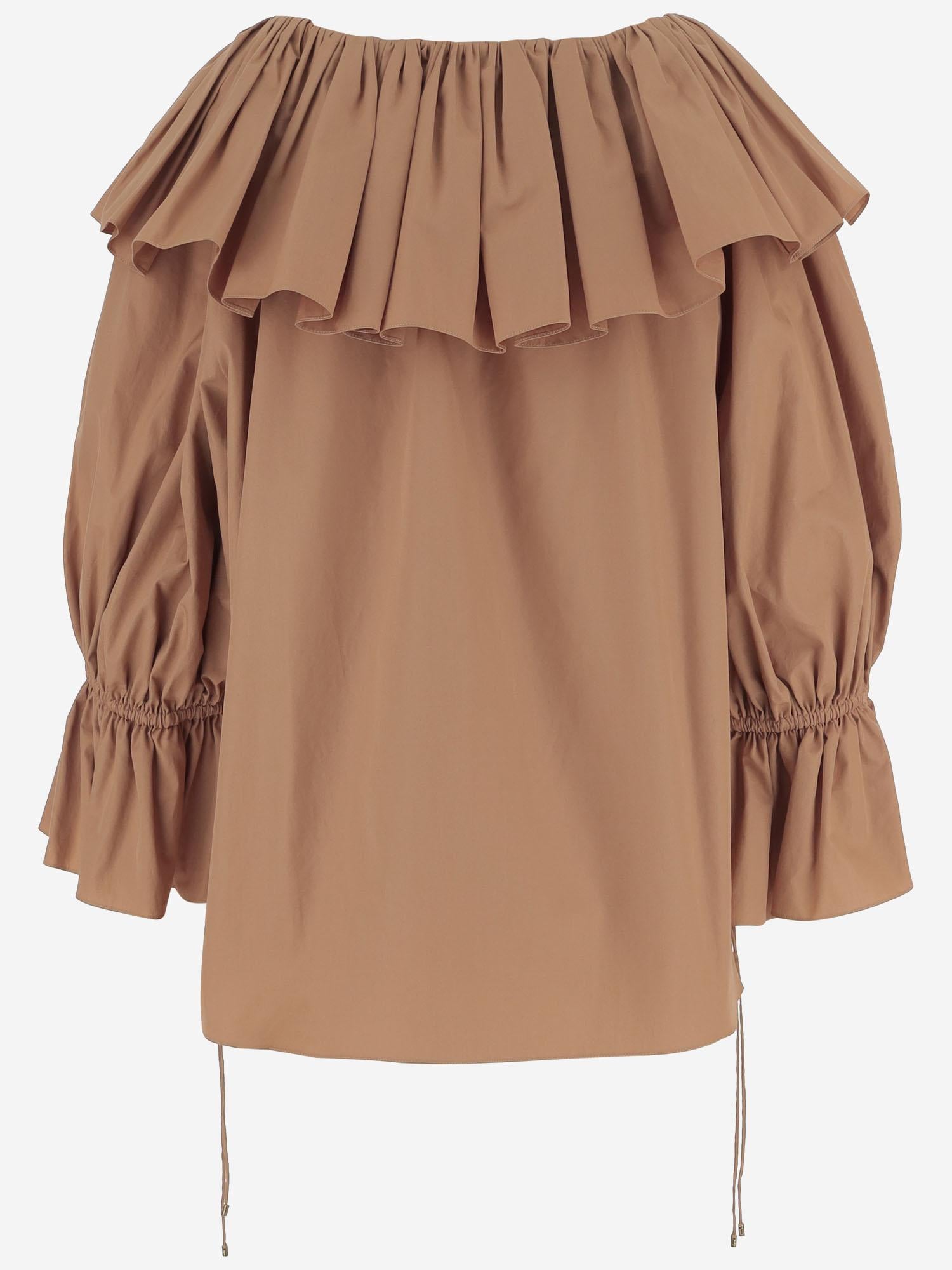 TOP IN COTONE CON VOLANT CH26UH101144 26U CHLOE 