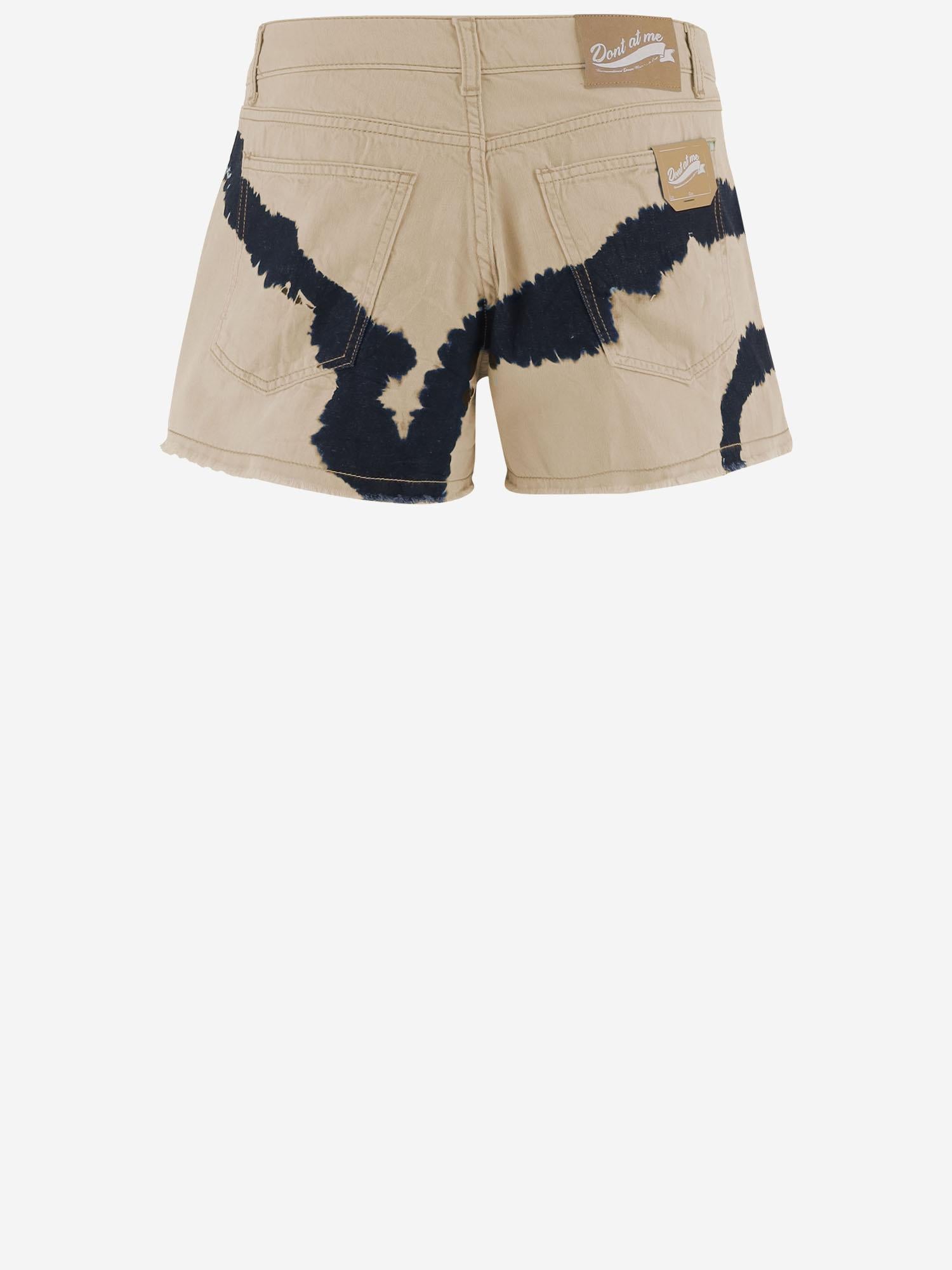 PANTALONI CORTI IN COTONE CON MOTIVO TIE-DYE DAM26TU4 BEIGE DONT @ ME 