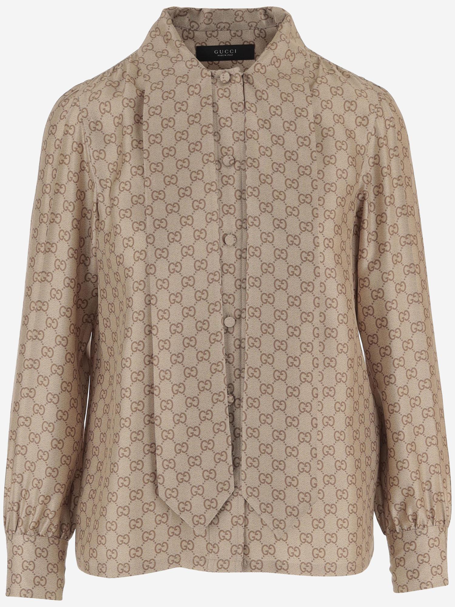 CAMICIA GG IN SETA CON FIOCCO 860513 ZAUUN2072 GUCCI 