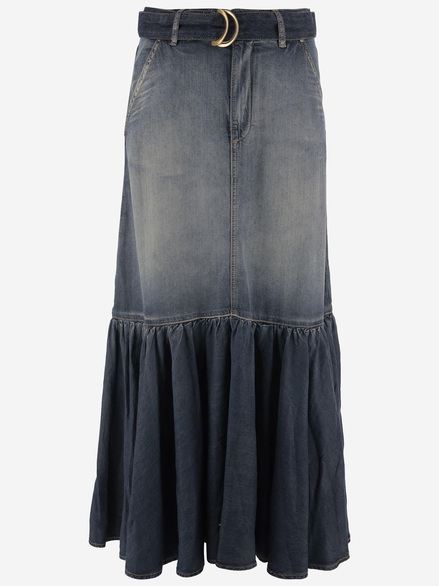 GONNA IN LYOCELL E COTONE CON CINTURA 106595 A37KPJC PINKO 