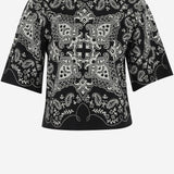 T-SHIRT NIAMEY STAMPA BANDANA IN COTONE 104604 A2CYZDI PINKO 