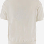 T-SHIRT IN LANA E SETA CON STAMPA 8126351 SEASIDEBLUEPATTERN BURBERRY 