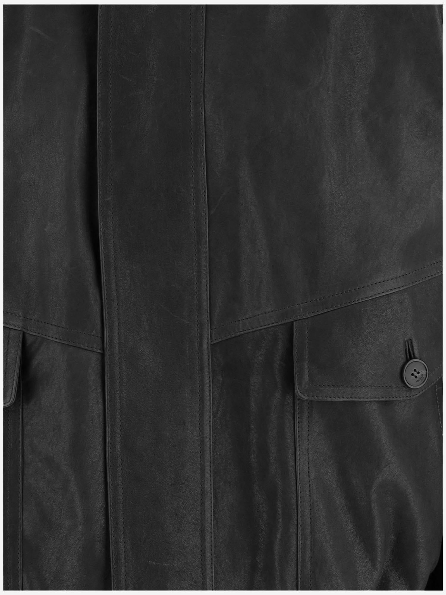 GIUBBOTTO IN PELLE CON COLLETTO CLASSICO 842948 YCNX21628 SAINT LAURENT 