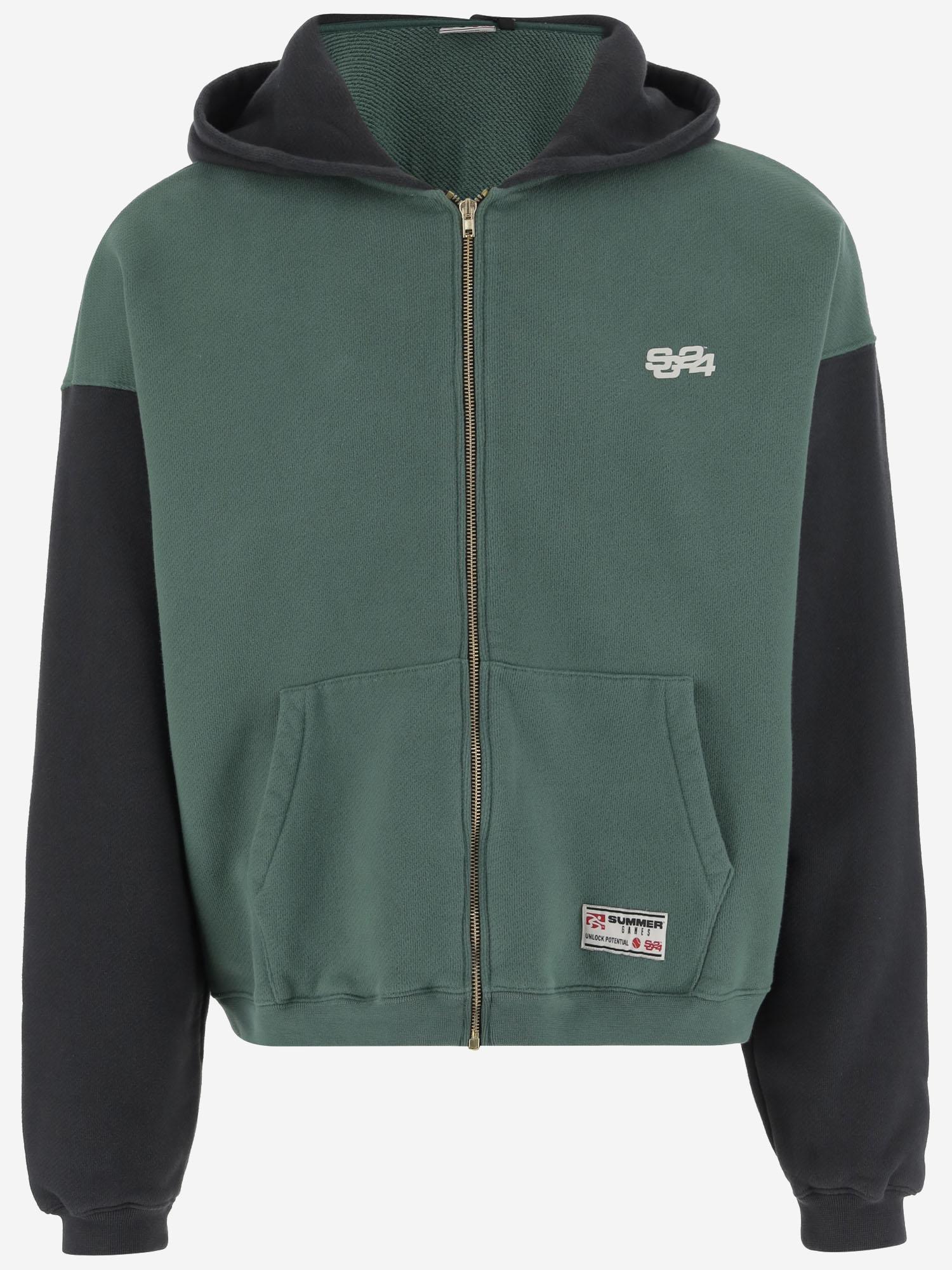 FELPA IN COTONE CON LOGO SG2520102 HUNTERGREENJETBLACK SUMMER GAMES 