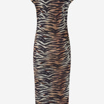 ABITO MIDI A TUBINO CON STAMPA ANIMALIER 106371 A356ZC8 PINKO 