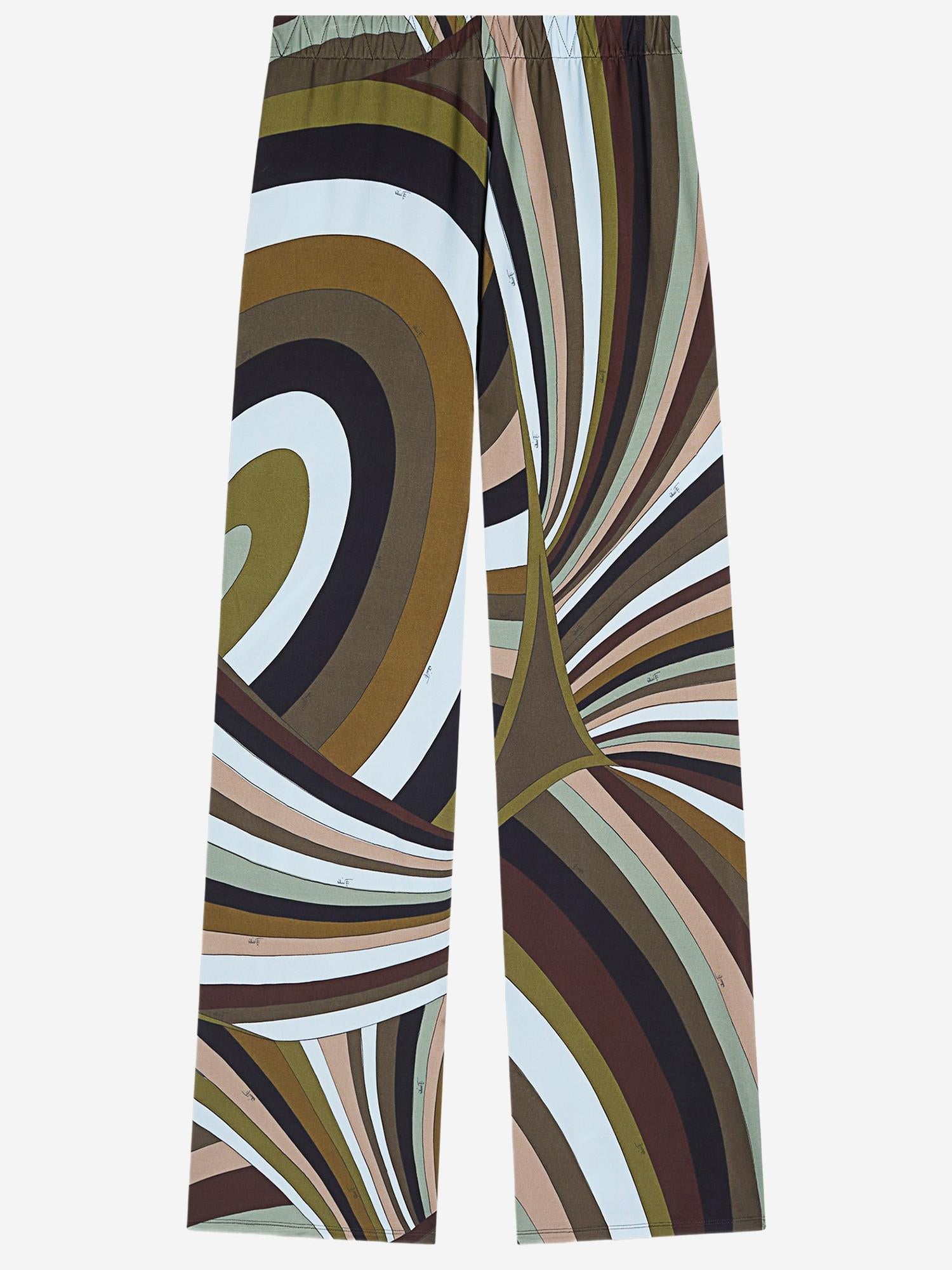 Pantaloni in viscosa stretch con stampa Iride 6HJT306H757 008 EMILIO PUCCI 