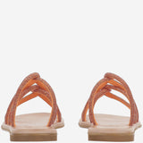 SANDALI IN PELLE CON STRASS TASO ARANCIO KIMA 