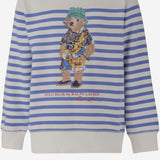 Felpa in misto cotone con stampa e motivo a righe 323965908 001 POLO RALPH LAUREN KIDS 