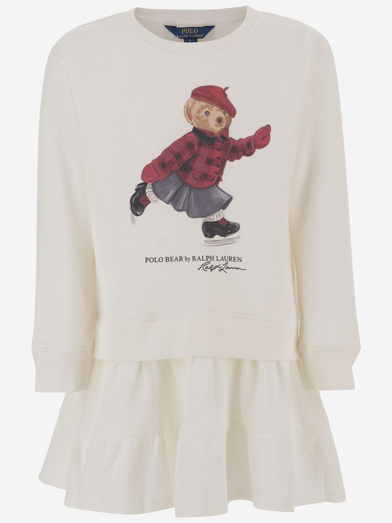 ABITO IN MISTO COTONE CON STAMPA POLO BEAR 312981086 001 POLO RALPH LAUREN KIDS 