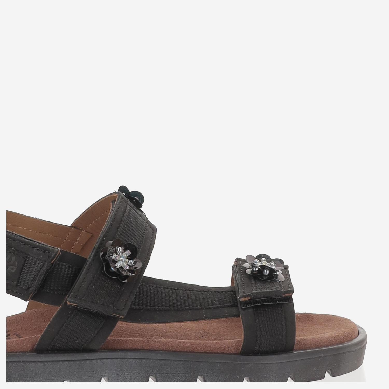 SANDALI IN PELLE E TESSUTO 1349CPNCFP NUBUCKNERO PèPè KIDS 