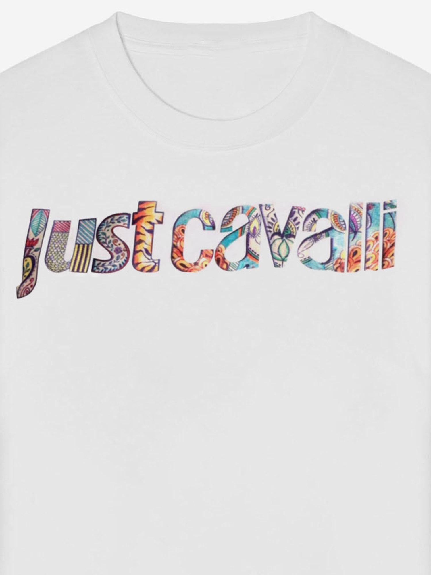 T-SHIRT IN COTONE CON LOGO 80PAHT03 CJ500003 JUST CAVALLI 