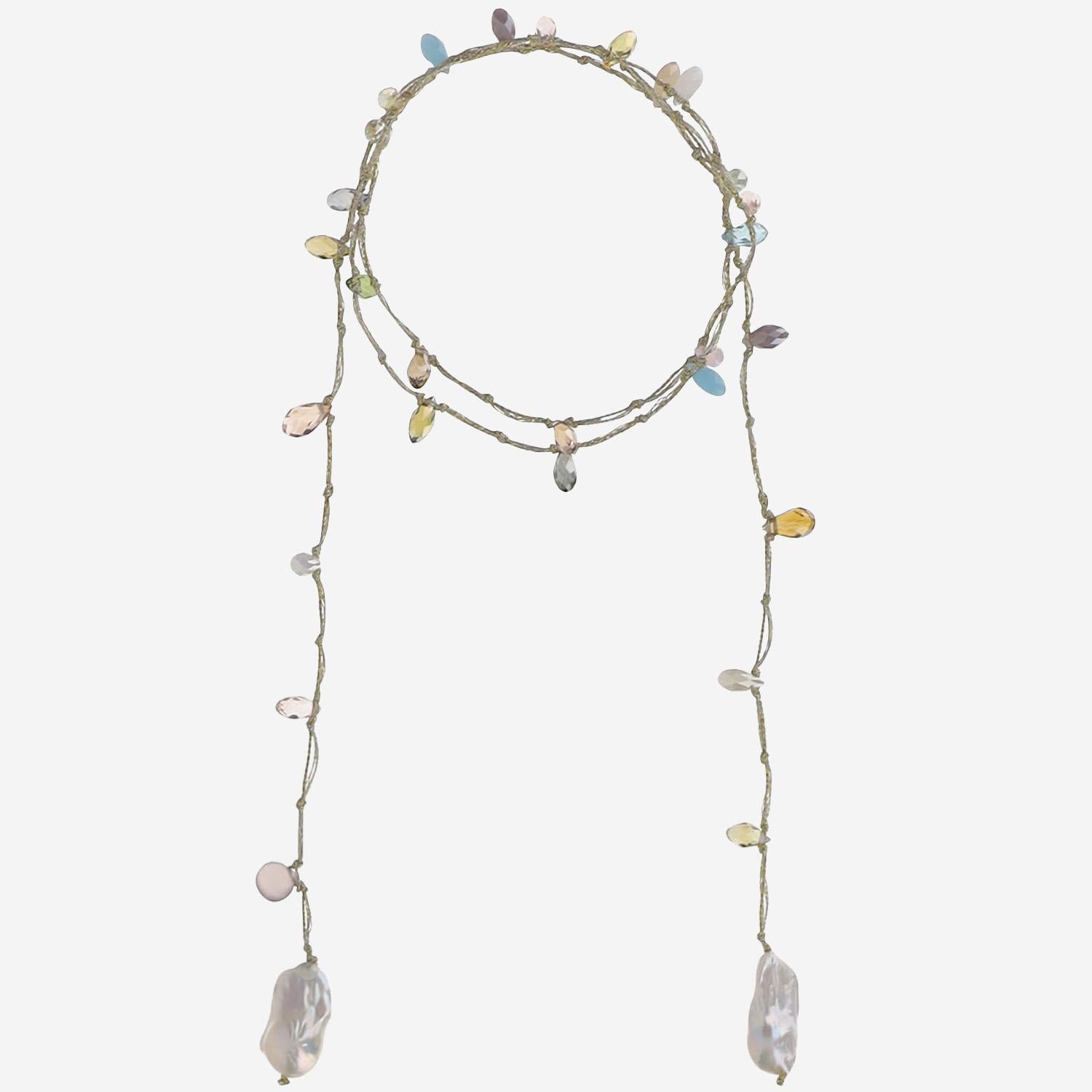 COLLANA CON CRISTALLI e perla VMULTICOLOR  MELA 