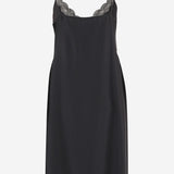 ABITO IN SETA CON DETTAGLIO IN PIZZO 10752W3960 BLK THE ROW 