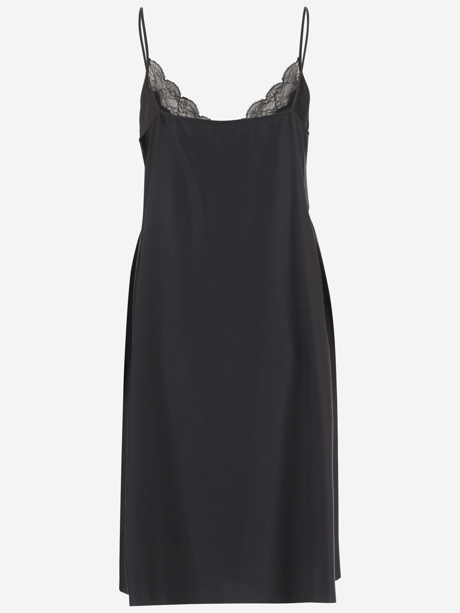 ABITO IN SETA CON DETTAGLIO IN PIZZO 10752W3960 BLK THE ROW 