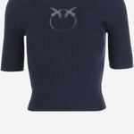 CROP TOP IN SETA E COTONE CON LOGO 102017 A1KWF92 PINKO 