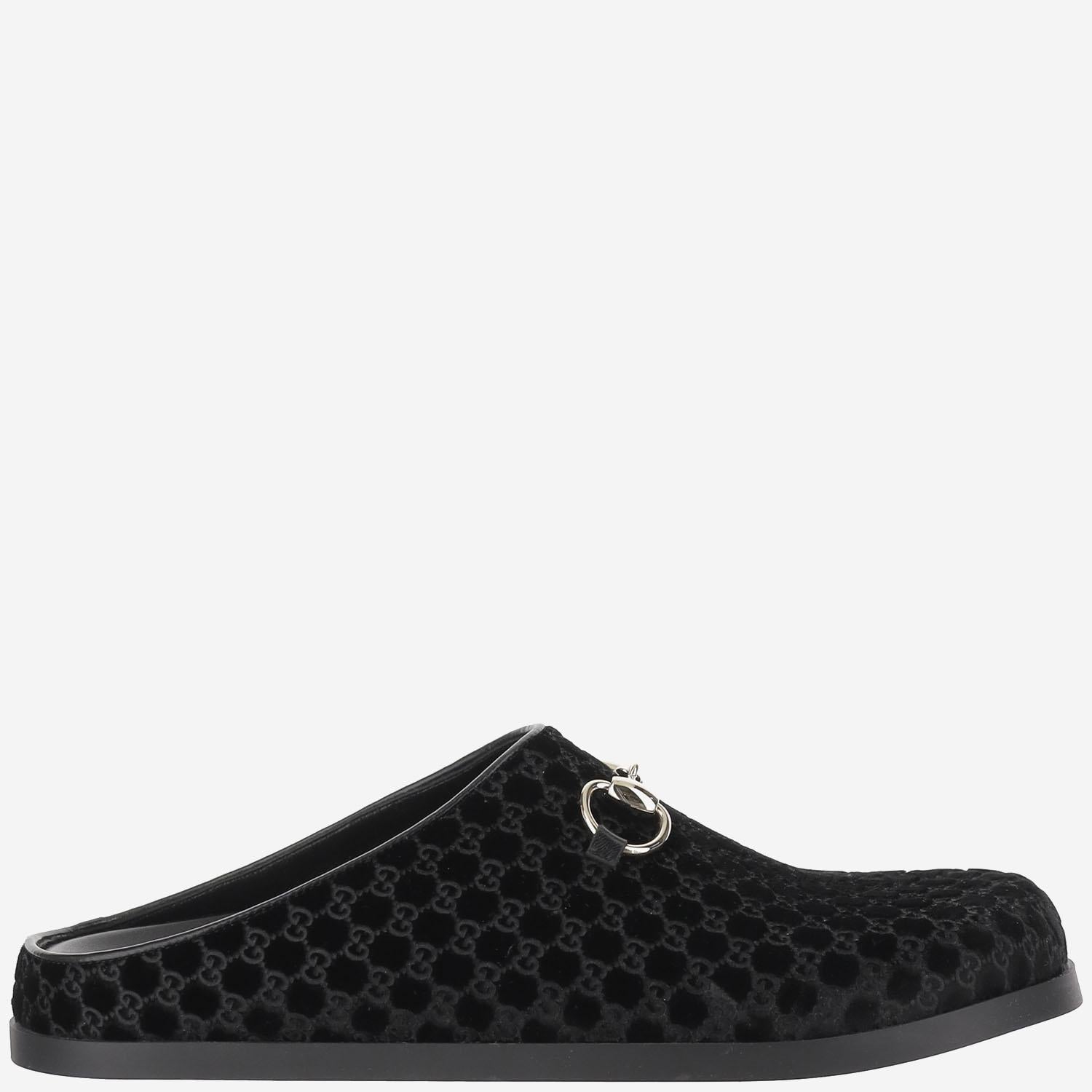 Mules in viscosa e cupro con Morsetto 837130 FAEUF1000 GUCCI 