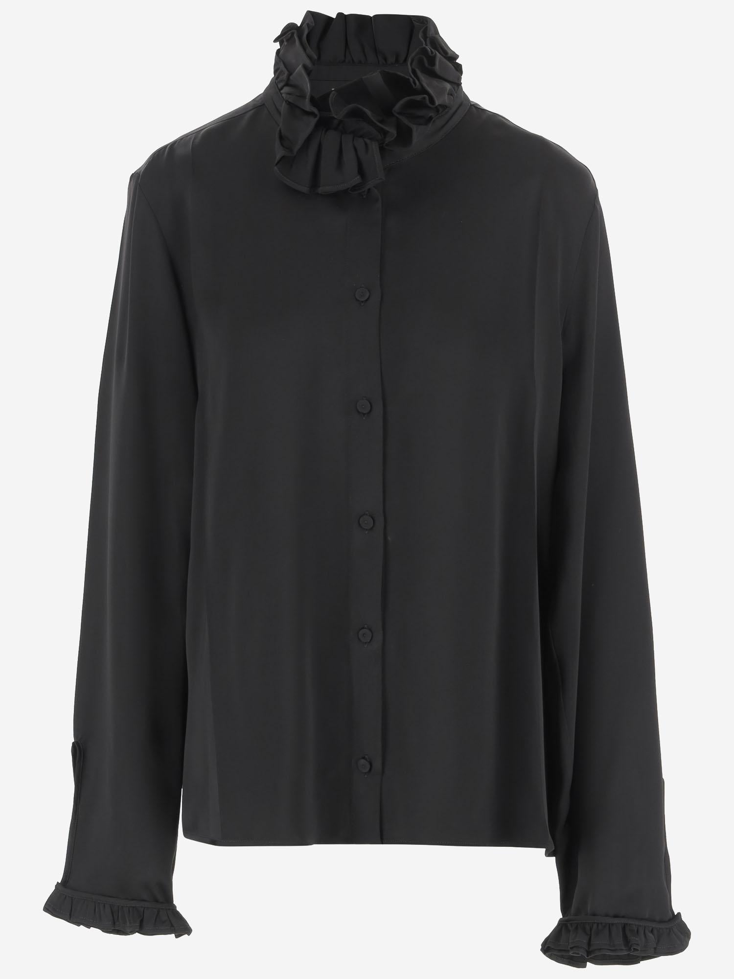 CAMICIA IN VISCOSA CON VOLANT J01DL0163 J65022001 JIL SANDER 