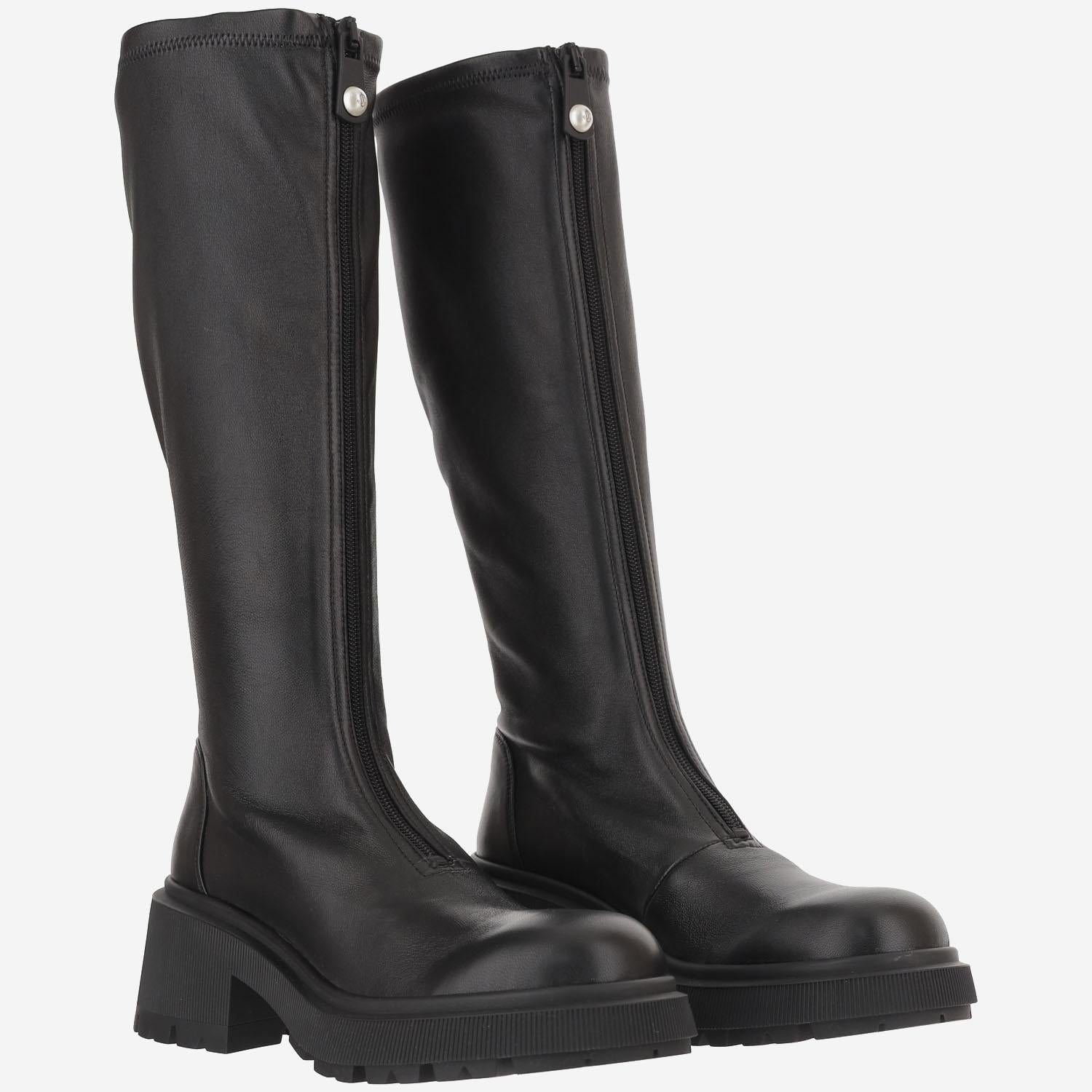 STIVALI IN PELLE LUNEKBFLAT SRNBLACK JIMMY CHOO 