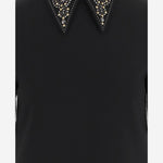 Abito in lana con collo decorato 1022108 1A127891B000 VERSACE 