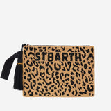 POCHETTE IN COTONE CON PERLINE E MOTIVO ANIMALIER POU0002 00653L MC2 SAINT BARTH 