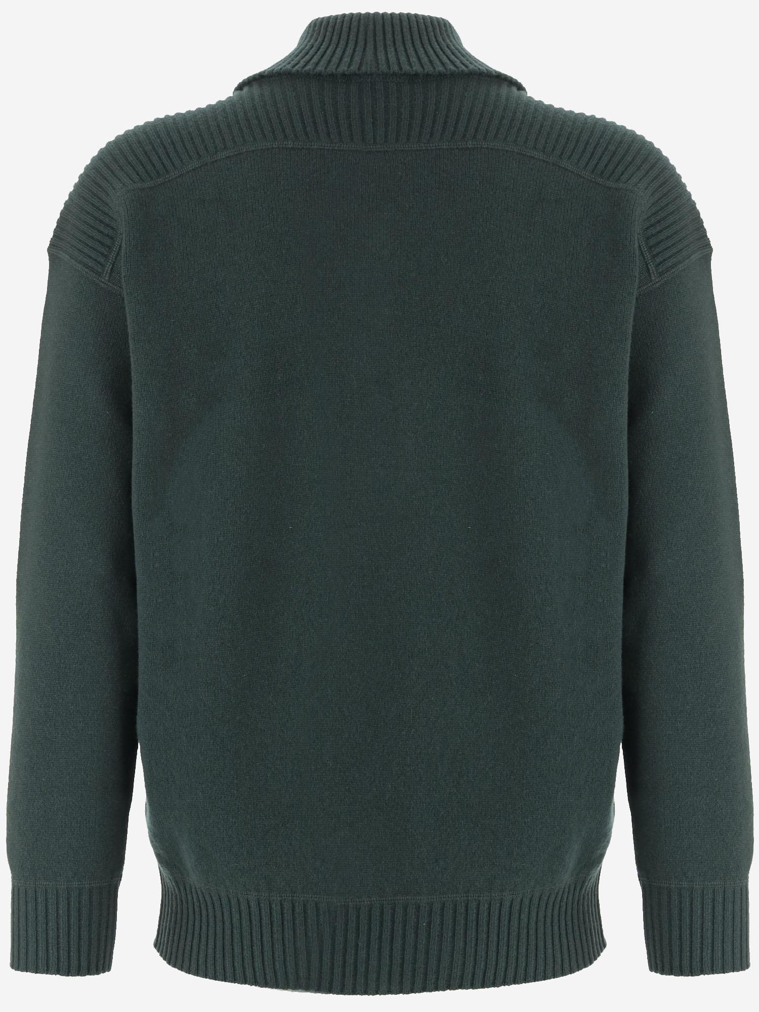 MAGLIONE IN LANA E CASHMERE CON COLLETTO A COSTE GM002191 AF20324UB002 GIORGIO ARMANI 
