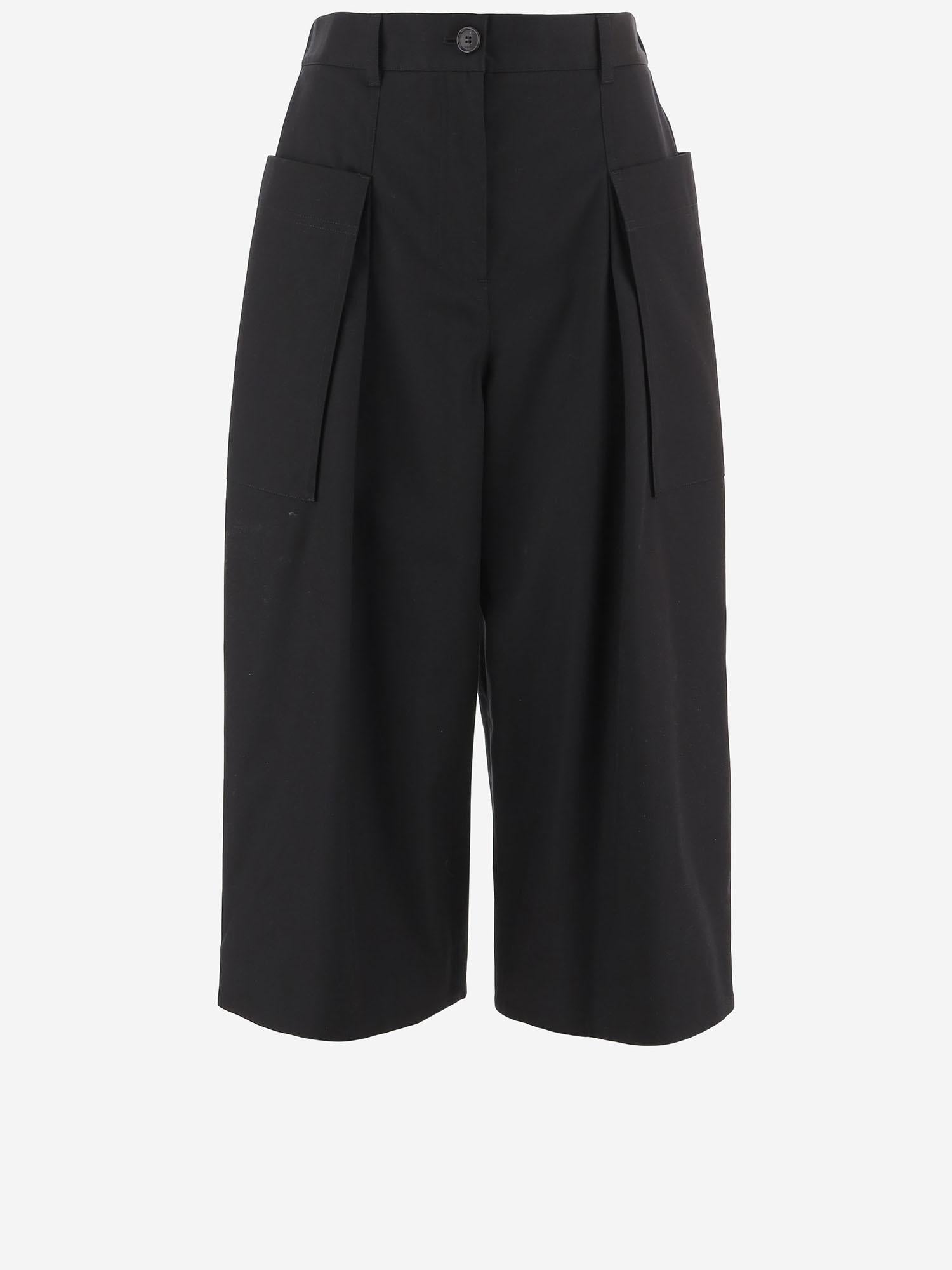 PANTALONI CROPPED IN COTONE E SETA S359Y04XHW 1100 LOEWE 