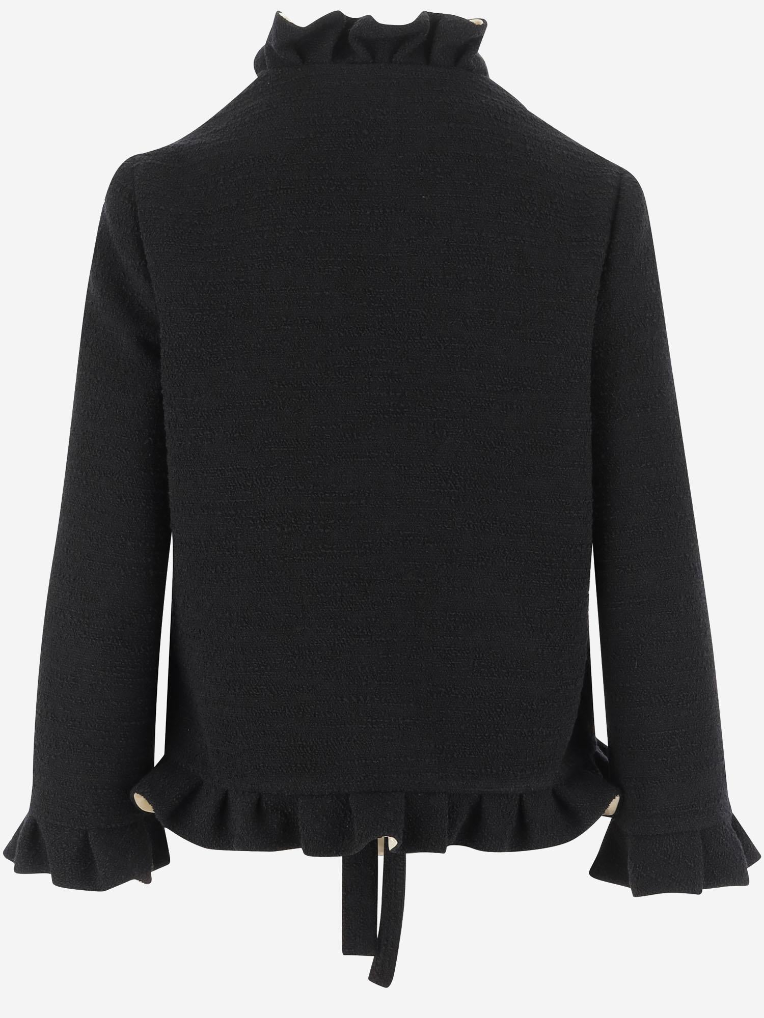 GIACCA IN MISTO LANA CON DETTAGLI RUCHES 7B3CE4M0 7LV0NO VALENTINO 