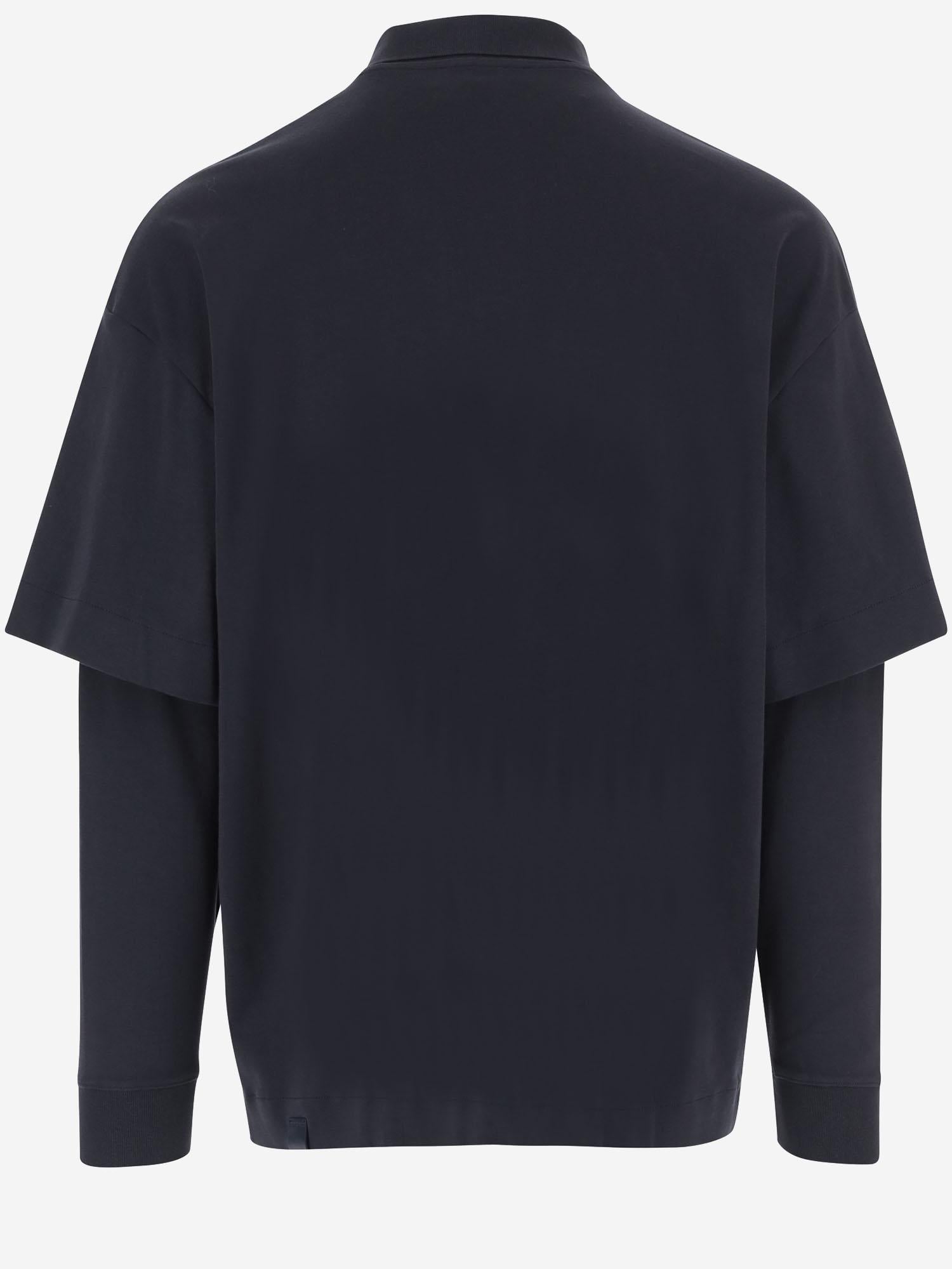 POLO A MANICHE LUNGHE IN COTONE MJE13 JER010051 DARKPARK 