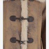 CAPPOTTO IN NYLON CON DETTAGLI IN PELLICCIA PZ119 SLV003 UNCOMMON 