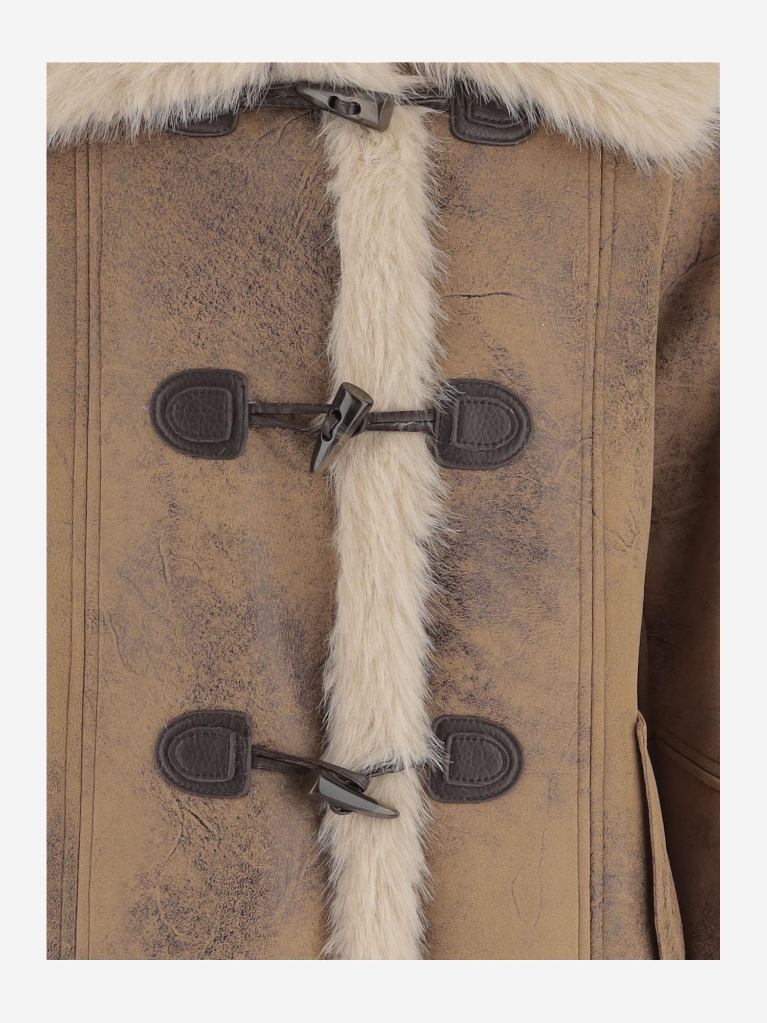 CAPPOTTO IN NYLON CON DETTAGLI IN PELLICCIA PZ119 SLV003 UNCOMMON 