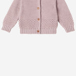 CARDIGAN MALENE IN LANA E ACRILICO 25W210 NUDE 1+ IN THE FAMILY KIDS 